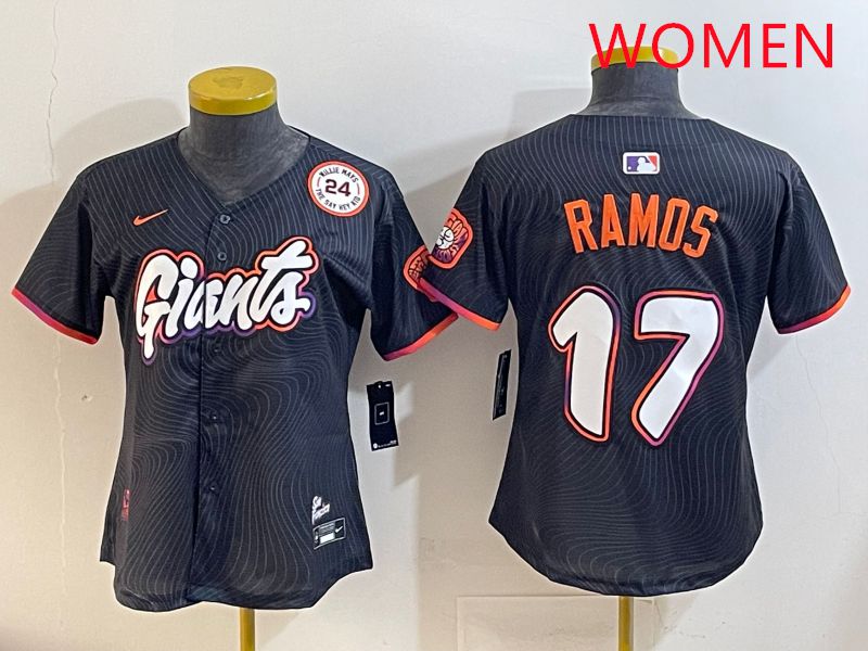 Women San Francisco Giants 17 Ramos Black Joint Name 2025 Nike MLB Jersey style 10